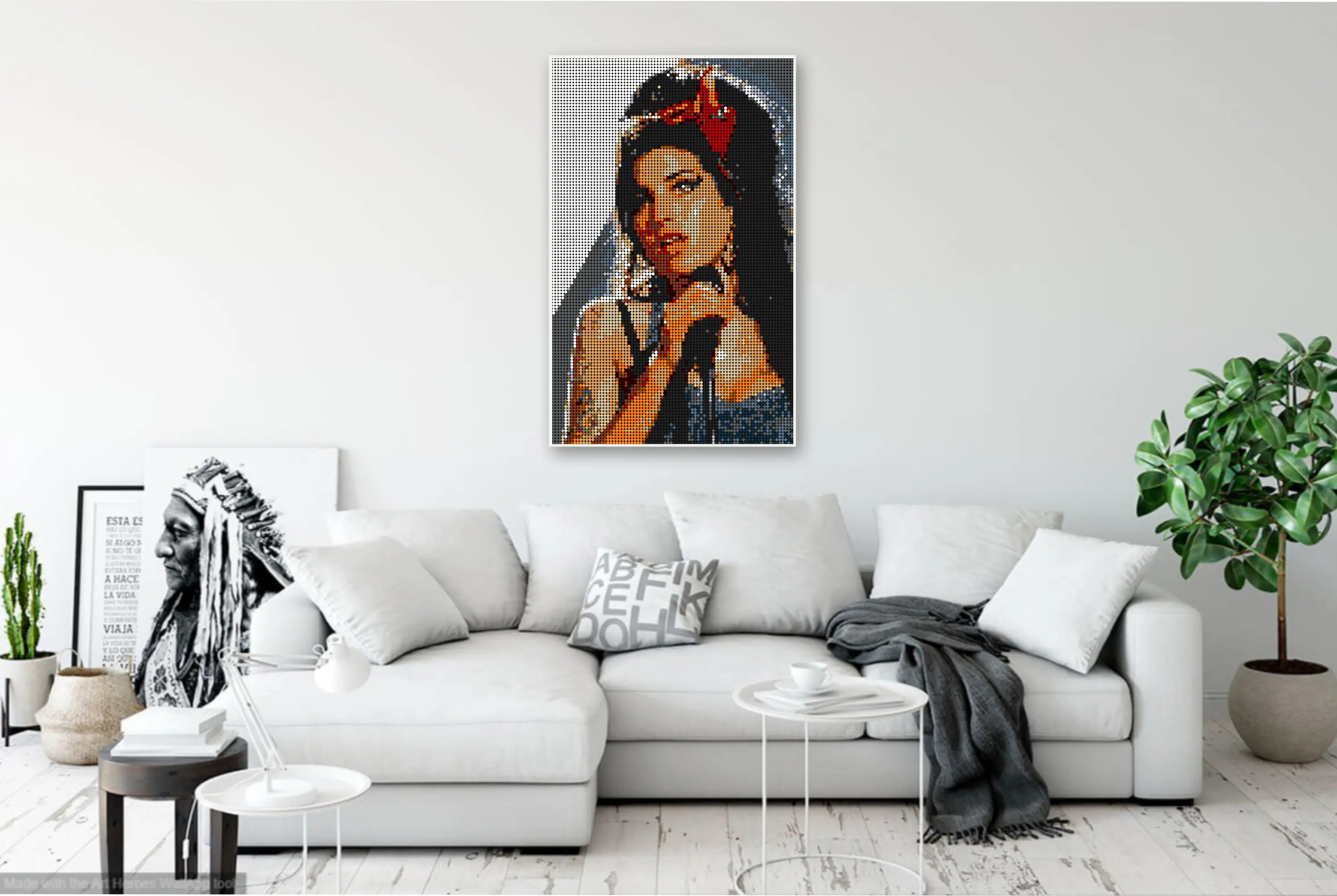 Amy Winehouse Lego Compatible Mosaic Art