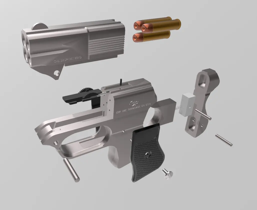 COP 357 Blade Runner Leon's Blaster Exploded Diagram