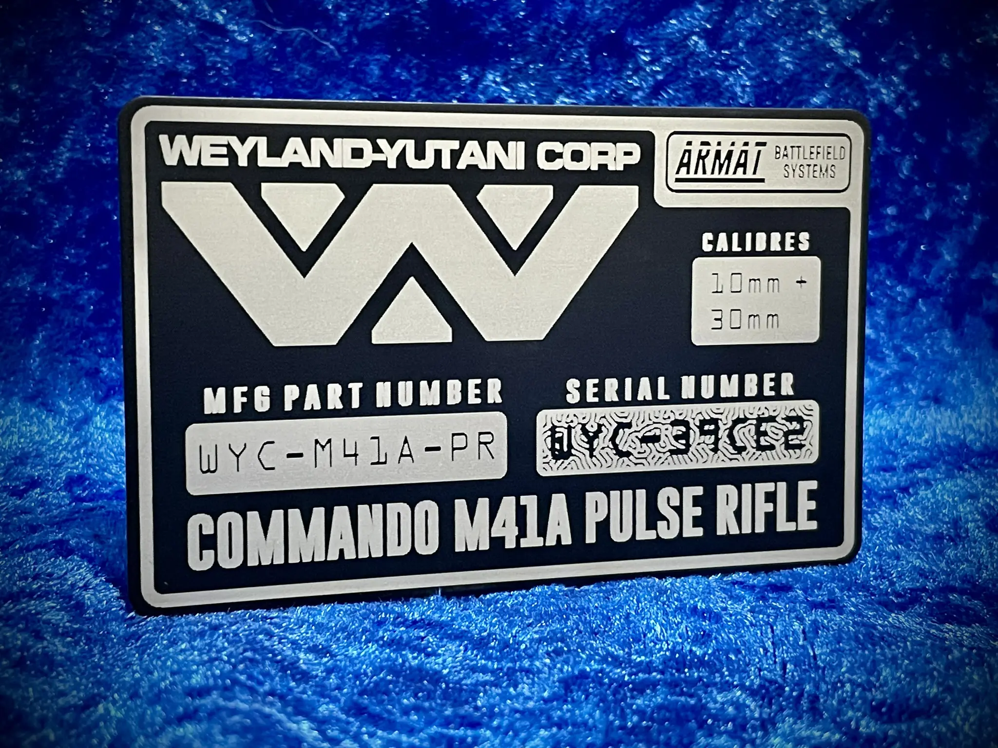Alien 3 Weyland-Yutani Commando Pulse Rifle Display Plaque