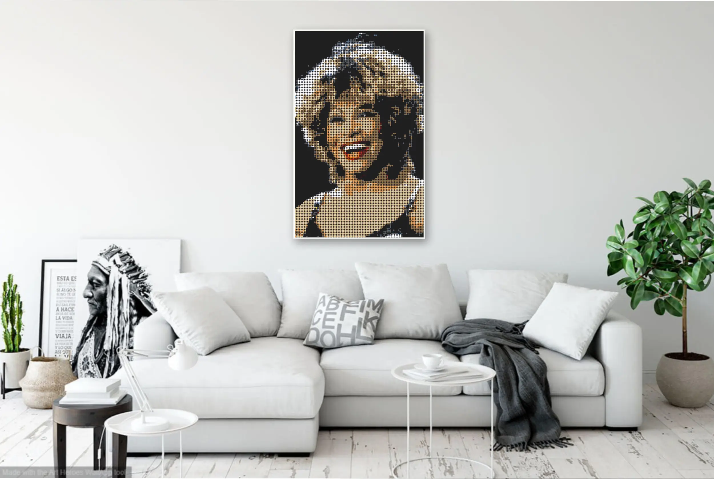Tina Turner Lego Compatible Mosaic Art